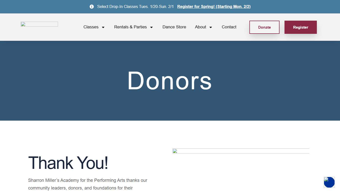 Donate - Sharron Miller's Academy for the Performing Arts